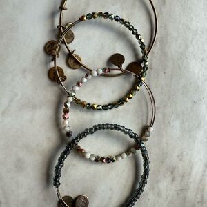Alex and Ani Gold and Multicolor Beaded Bracelets